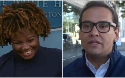 Entire WH briefing room cracks up when reporter asks about George Santos