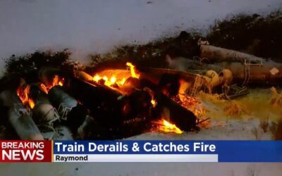 Fiery train derailment forces small town to evacuate