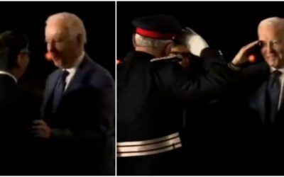 Biden greets UK PM in clip with bad optics: pushes aside ‘little brown guy to salute the old white guy’