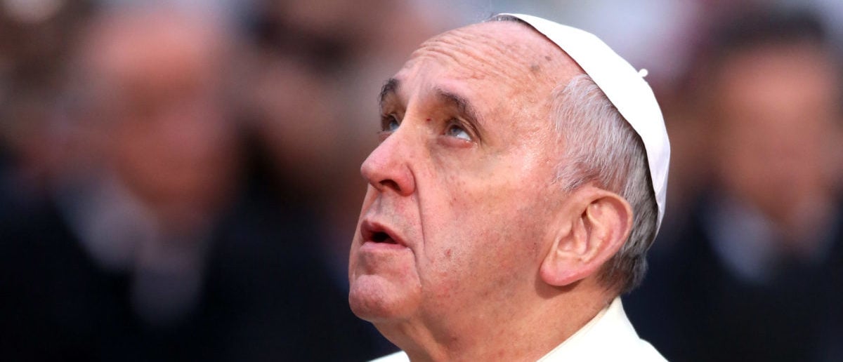 ROME, ITALY - DECEMBER 08: Pope Francis prays in front of the statue of the Immaculate Conceptionon at Spanish Steps December 8, 2013 in Rome, Italy. Following a tradition laid out by his predecessors, Pope Francis celebrated the Feast of the Immaculate Conception by travelling to Spanish Steps where he venerated the statue named for the Marian Feast. The statue of the Immaculate Conception was consecrated on December 8, 1857 several years after the dogma which states that Mary was conceived without the stain of original sin was adopted by the Church. (Photo by Franco Origlia/Getty Images)