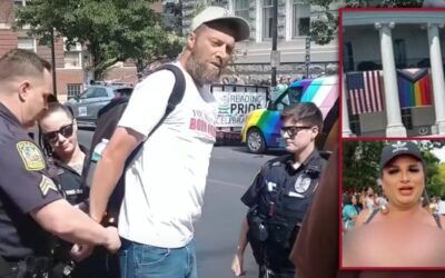 Preacher arrested for quoting Bible at PA Pride event but vulgarity reigns in DC; White House defaces flag