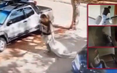 Video captures pedophile dragging suitcase holding kidnapped 12-yr-old girl inside to his apartment