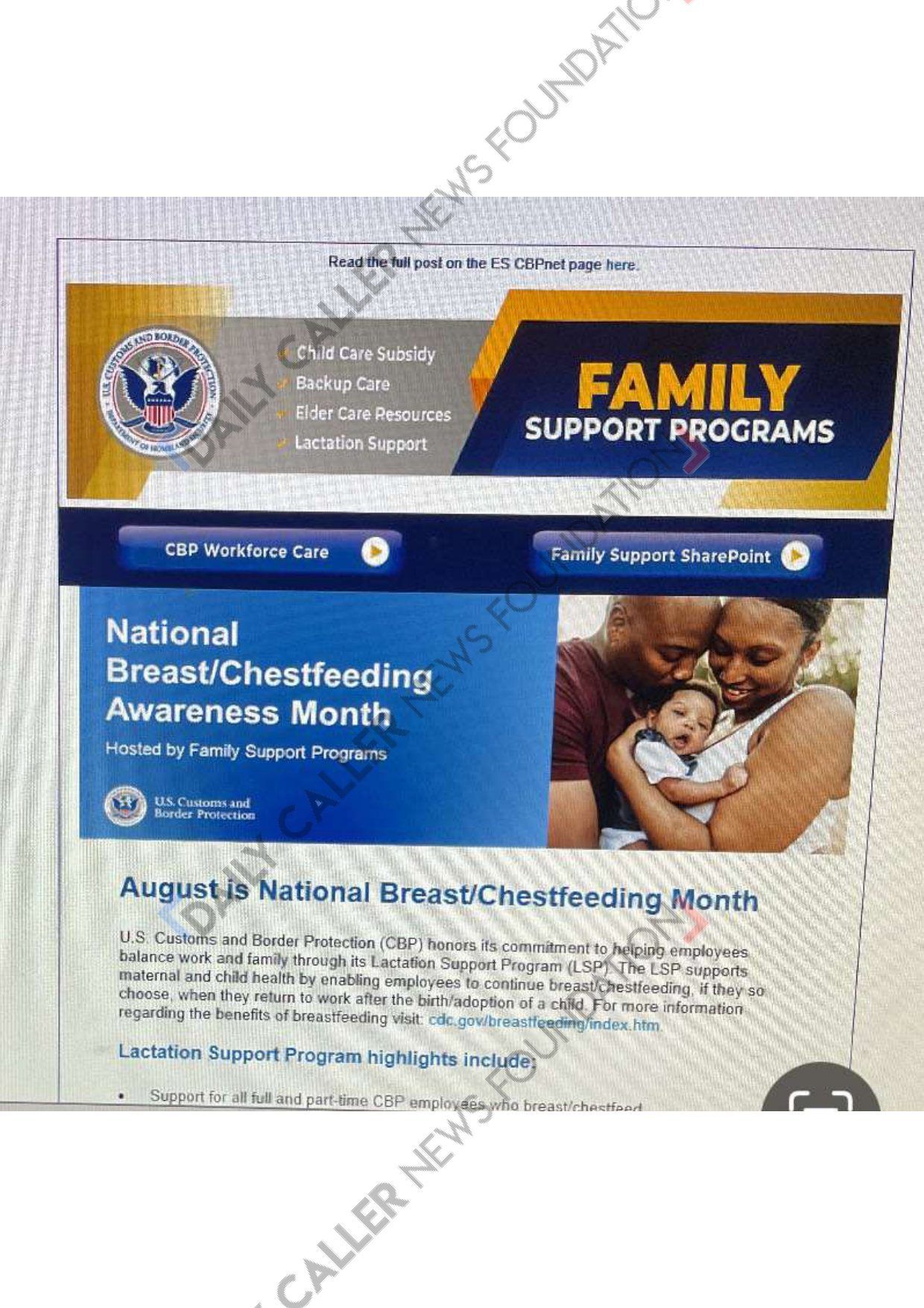 Internal CBP memo obtained by the Daily Caller News Foundation's Jennie Taer