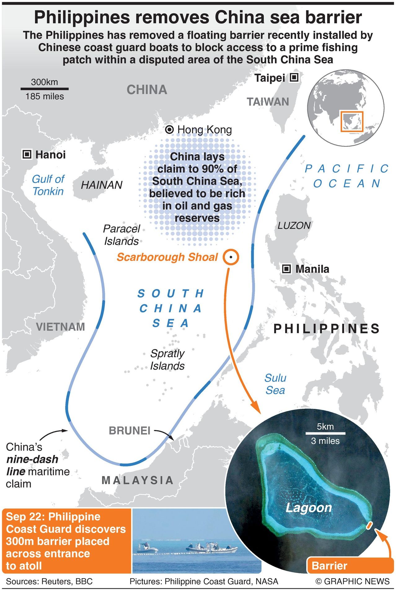 Philippines Removes China’s Floating Atoll Barrier - Infographics