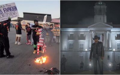 Communist group burns US flags outside Jason Aldean concert, say ‘America was never great’