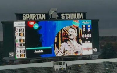 Michigan State suspends employee who showed Hitler image on football videoboard