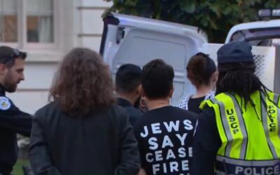 Anti-Israel protesters demonstrate outside Israeli embassy in Washington