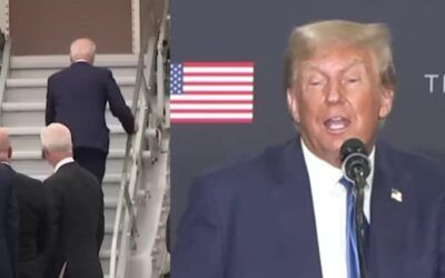 Trump ridicules Biden for use of ‘children’s stairs’ to board Air Force One