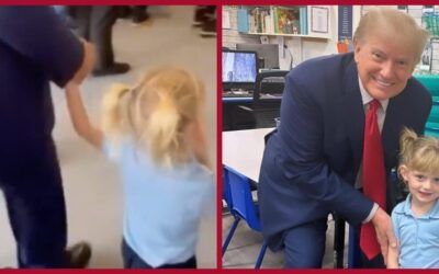 Never too busy for ‘Grandparents’ Day’: Donald Trump’s 4-yr-old granddaughter proudly shows him her classroom desk