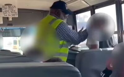 School bus driver, 77, SNAPS; slaps, pushes and chokes student. Terrified kids film in horror.