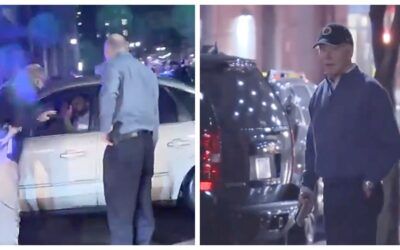 Stunned Joe Biden gasps in shock as car smashes into his motorcade