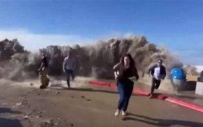 Rogue wave crashes California shoreline, at least 8 injured as onlookers sent fleeing