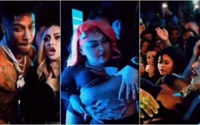 ‘Get her!’ Rapper calls fan accused of throwing ice up on stage, shoves her to floor in front of his posse
