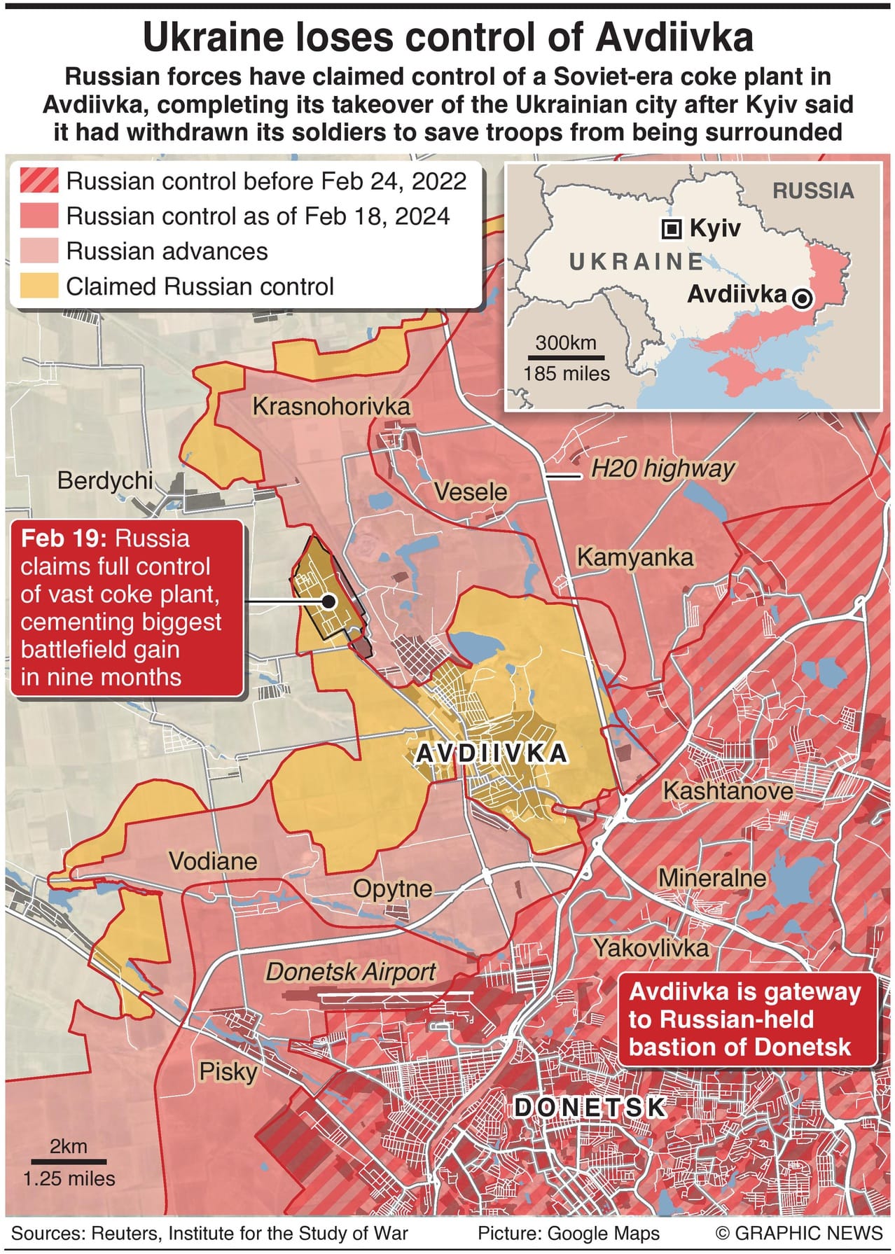 Russia Takes Control Of Avdiivka After Ukrainian Troops Withdraw  - Infographics