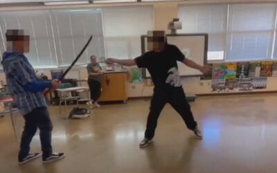 ‘I’m in trouble!’ Teacher who allowed teens to duel SWORDS panics when it goes horribly wrong
