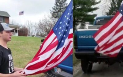 HS student told to stop displaying US flag on truck, school backs down after teen hero fights back
