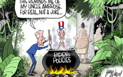 BS daily political cartoons: Joe’s reenactment of uncle’s cannibal experience