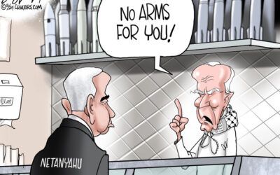 BS daily political cartoons: No arms for you, Bibi!