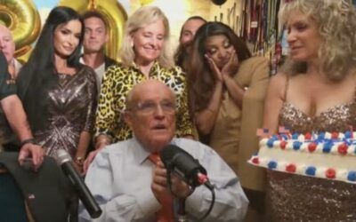 Dem goons crash Rudy’s b’day bash to serve warrant in latest lawfare salvo