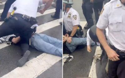 Fists fly as unruly anti-Israel protestors clash with NYPD