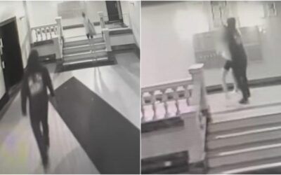 Frightening footage catches man follow random woman into apartment building, choke her