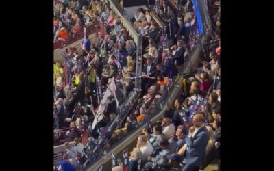 Woman in hijab gets smacked in head by DNC attendee for sneaking anti-Israel banner into Biden’s speech