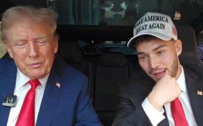 Influencer loved by Barron has fun with Trump at Mar-a-Lago, gifts him Tesla cybertruck with famous ‘fight’ photo on it
