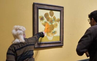 Radical eco-activists throw soup at Van Gogh painting