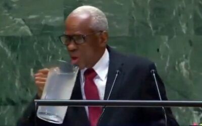 Haitian official discussing ‘cats and dogs’ comments to UN makes crazy embarrassing move in middle of speech