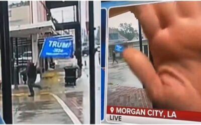 Man waving Trump flag crashes live broadcast, weatherman NOT happy about it