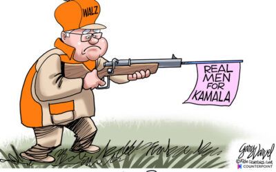 BS daily political cartoons: Real Men for Kamala shooting blanks