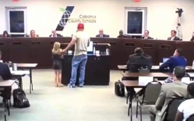 IRATE father scolds ‘cowardly’ school board after 8-yr-old girl reports a boy WATCHED her use restroom