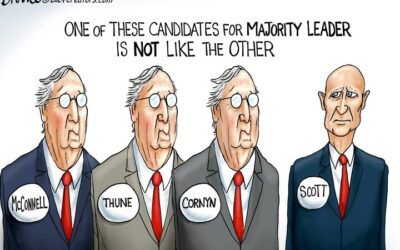 BS daily political cartoons: Three McConnell’s and a Scott