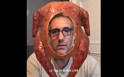 ‘I’m dying’: Michael Cohen trolled with turkey head while trying to talk smack on livestream