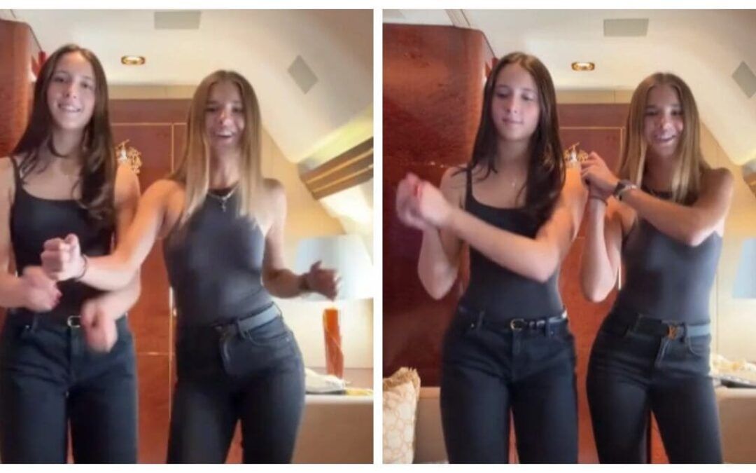 ‘Learned these moves from the best’: Granddaughter Kai does iconic ‘Trump dance’ in the sky