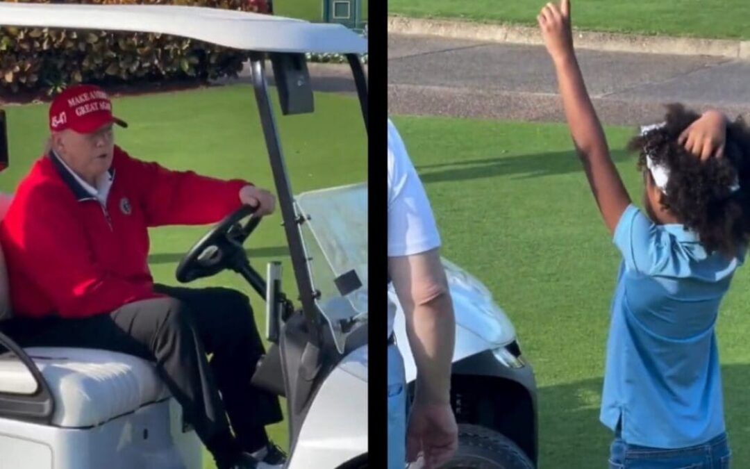Trump makes little girl million-dollar offer during playful outing on golf course