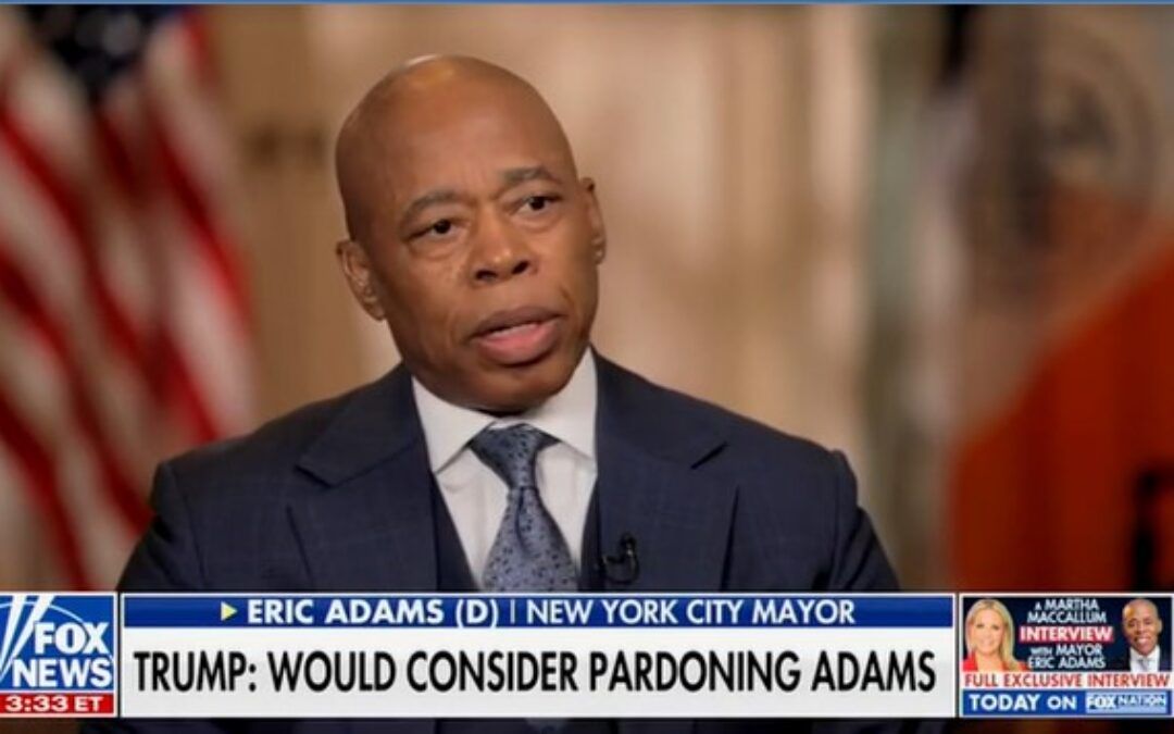 Eric Adams pressed on whether he’s asked Trump for a pardon