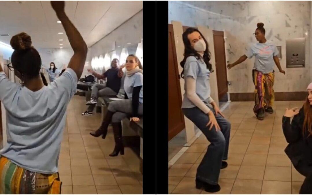 Entitled trans and queer protestors take over US Capitol bathroom, film painfully cringe music video