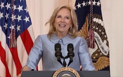 Jill Biden insists with a snicker that her ‘joy’ quip isn’t a mean girl troll of Kamala  – wink, wink
