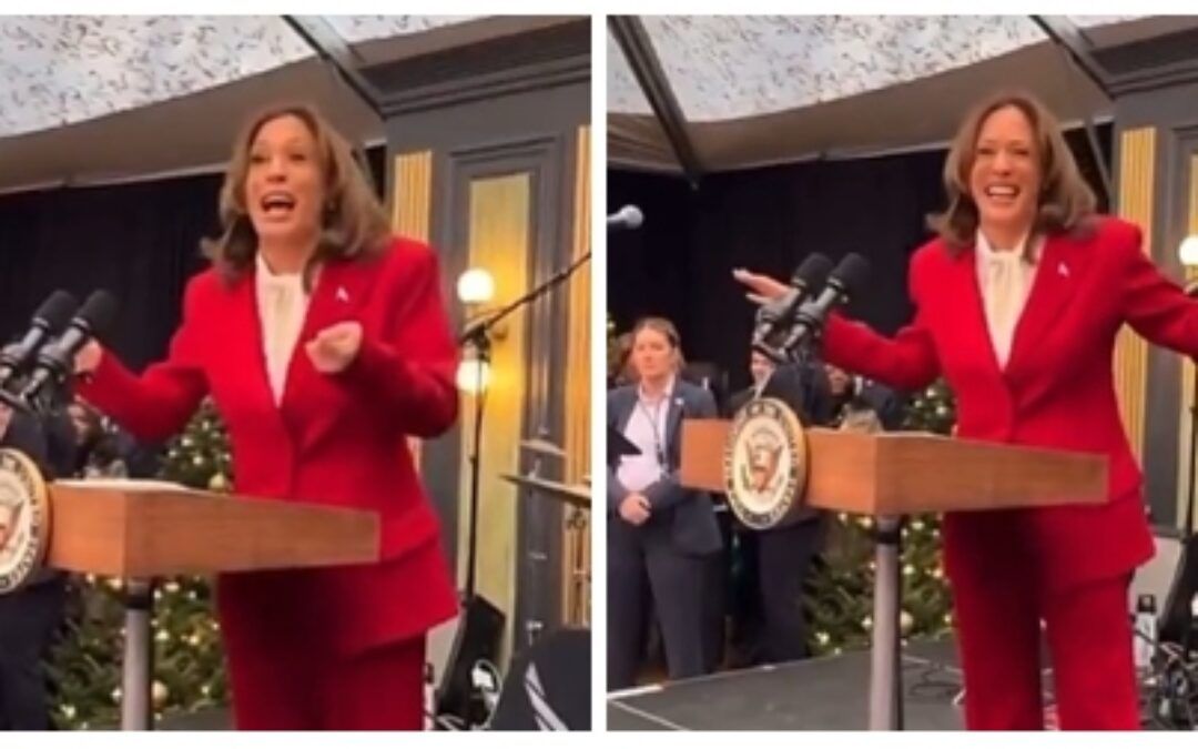 Sloshed-sounding Kamala serves up leftover ‘bring your own dish’ joke