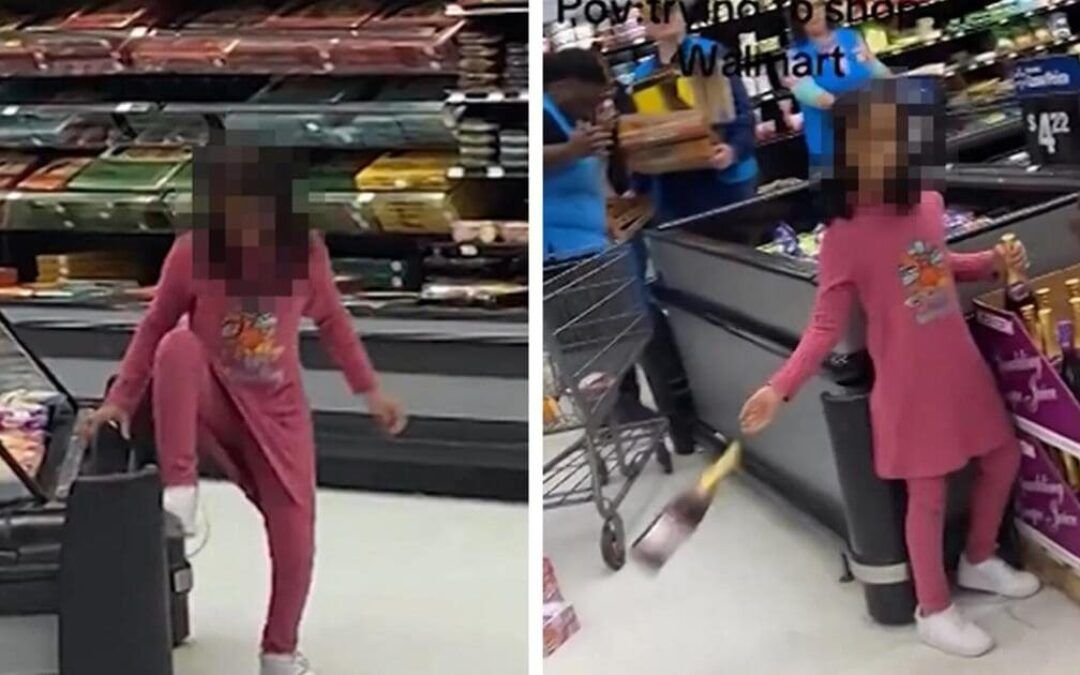 Little girl’s epic Walmart smashing, stomping tantrum leaves adults dumbstruck