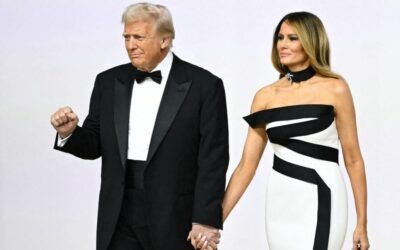 ‘America is back’: Melania is radiant as First Couple dance at Commander in Chief ball