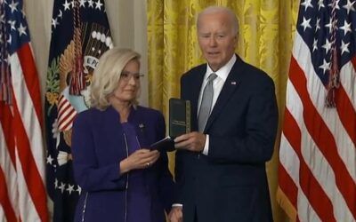 Dems give Liz Cheney standing O as Biden awards presidential medal – is pardon next?