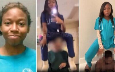 Disgusting nurse arrested for filming herself twerking on heads of disabled patients smirks in mugshot