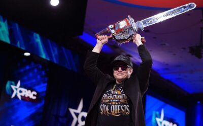 Elon Musk revs up CPAC crowd with giant chainsaw, but it’s not just any chainsaw!