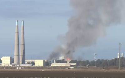 Massive green battery plant catches on fire again weeks after major toxic blaze