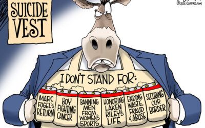 BS daily political cartoons: Dems start wearing suicide vests