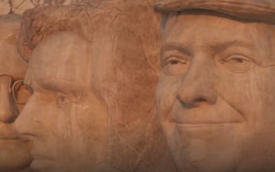 Conservative group’s ad puts Trump on Mt Rushmore for ‘remarkable’ achievements in first month 
