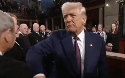 Hot mic moment between Trump and Justice Roberts sets off flurry of conspiracies