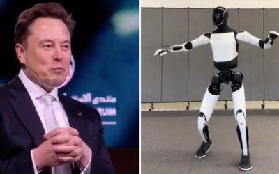 Musk’s new Optimus robot does ‘ the Trump dance’ for POTUS and the Royal Prince